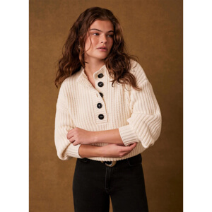 Mint Velvet Cream Button Detail Jumper